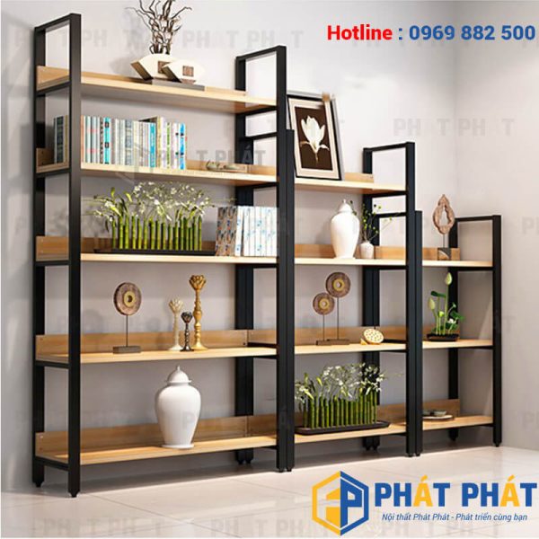Hệ kệ tủ sắt gỗ KTSG01