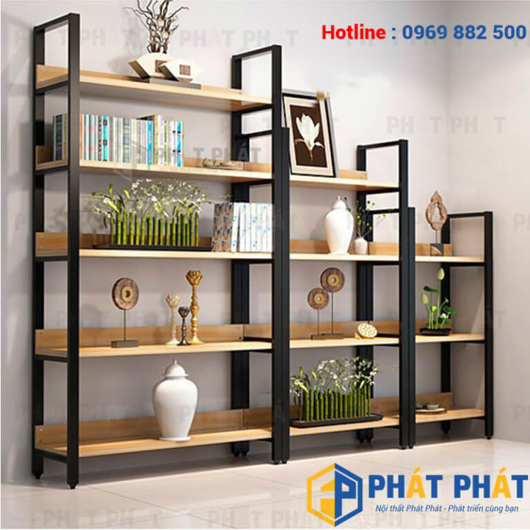 Hệ kệ tủ sắt gỗ KTSG01