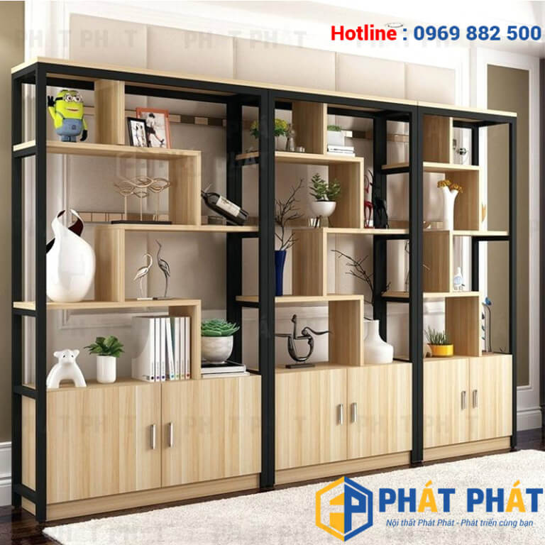 Kệ tủ sắt gỗ KTG02