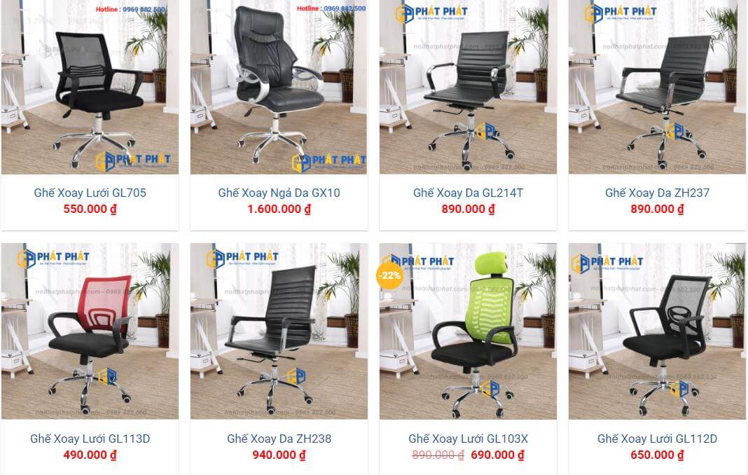 Các mẫu ghế xoay văn phòng giá rẻ Hà Nội tại Phát Phát