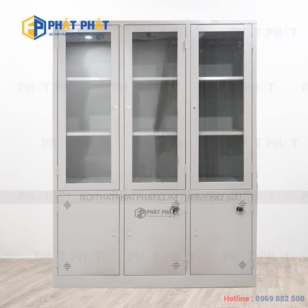 Tủ Sắt 3 cánh kính TL05
