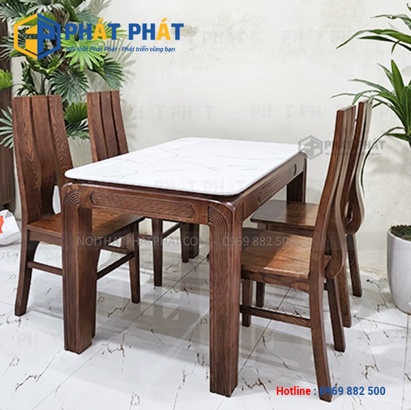 Bàn ăn 4 ghế gỗ tự nhiên BA-20