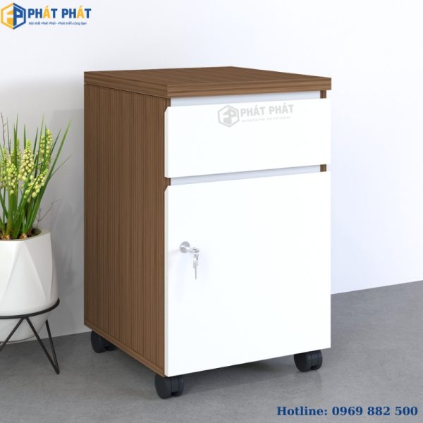 Hộc di động 2 ngăn kéo tay vát HDD2OCT