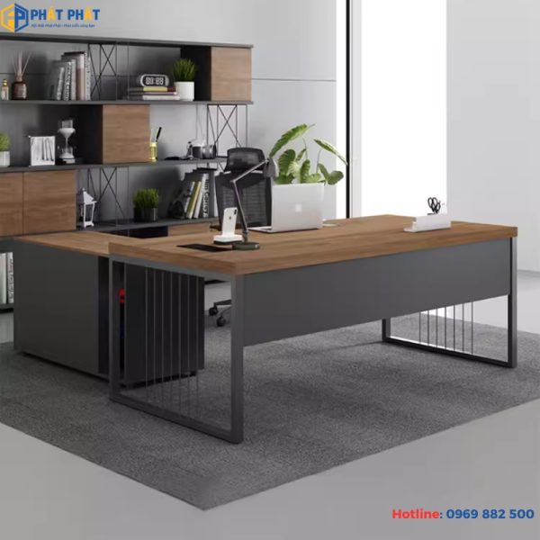 Bàn giám đốc chân sắt 1m6 BGDS02