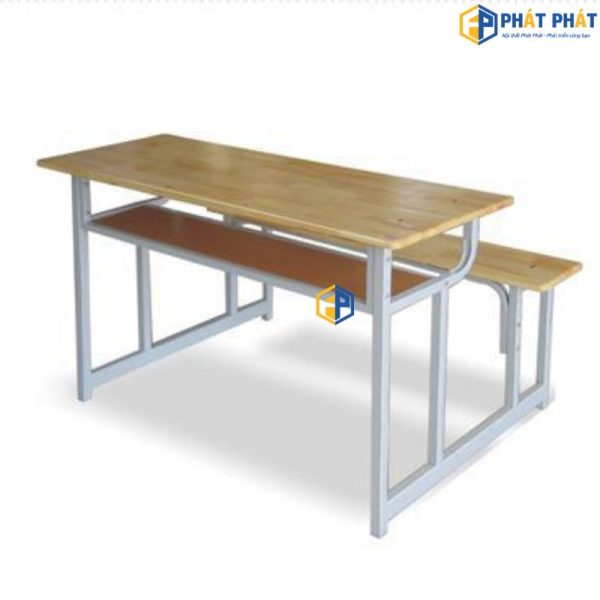 Bàn liền ghế học sinh gỗ cao su BHS03