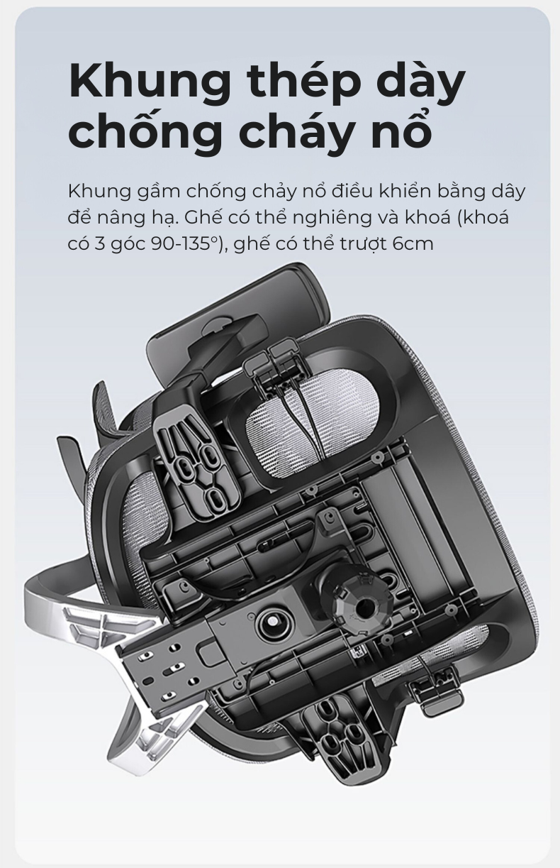 Ghế công thái học lưng kim loại Honey V5-des