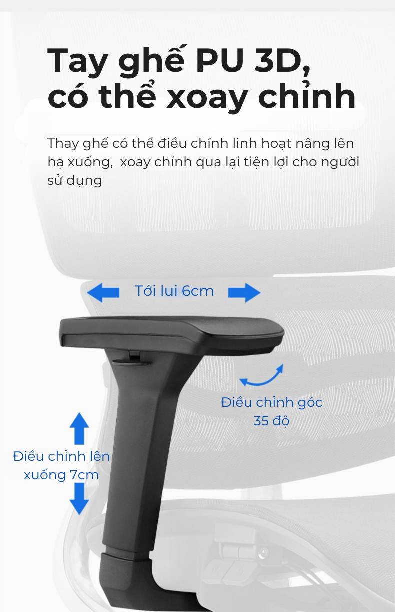 Ghế công thái học lưng kim loại Lucky V1-des
